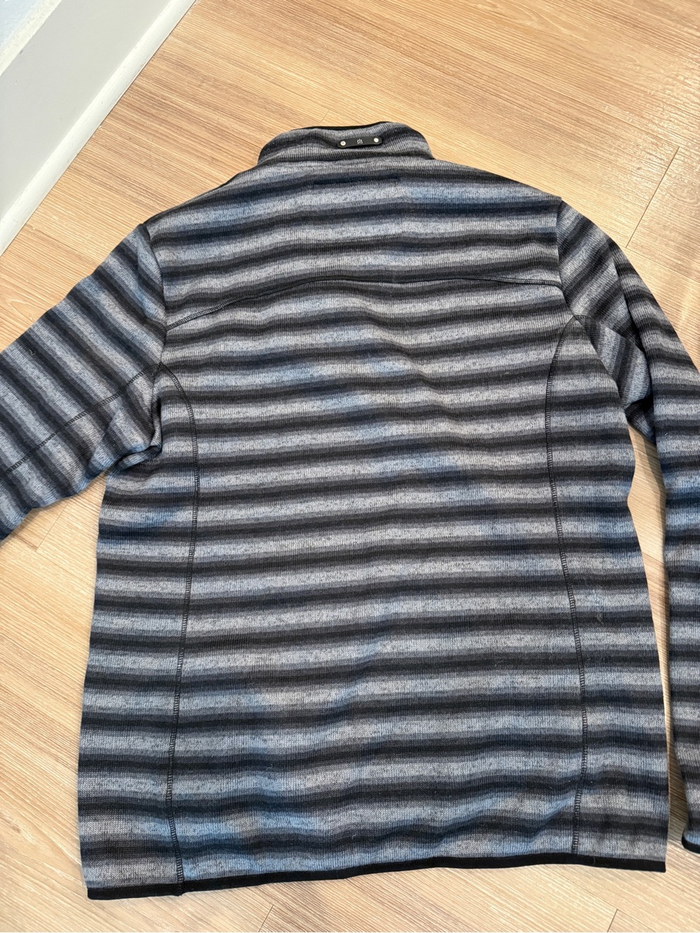 STS Ranchwear Men’s Black and Gray Striped Quarter-Zip Pullover - Picture 5 of 5